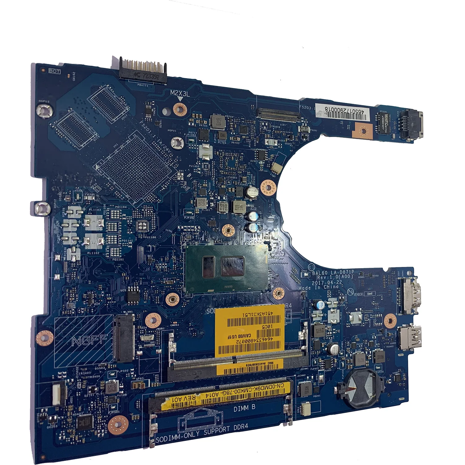CN-0DMD9K 0DMD9K DMD9K BAL60 LA-D871P For Dell Inspiron 5566 5468 Laptop Motherboard i3-7100u DDR4 100% work | Компьютеры и офис