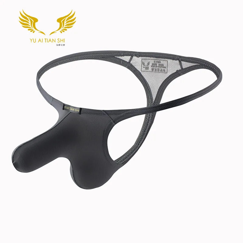 Мужские трусы стринги с низкой талией желтые сексуальное нижнее белье для