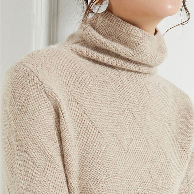 

Mscubic Thicken Twisted Soft Cashmere Turtleneck Sweaters and Pullovers for Women Autumn Winter Jumper Female Knitted Brand