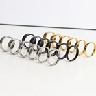Модные гладкие кольца из нержавеющей стали 20 шт.лот, ювелирные изделия для женщин и мужчин, ширина 4-8 мм