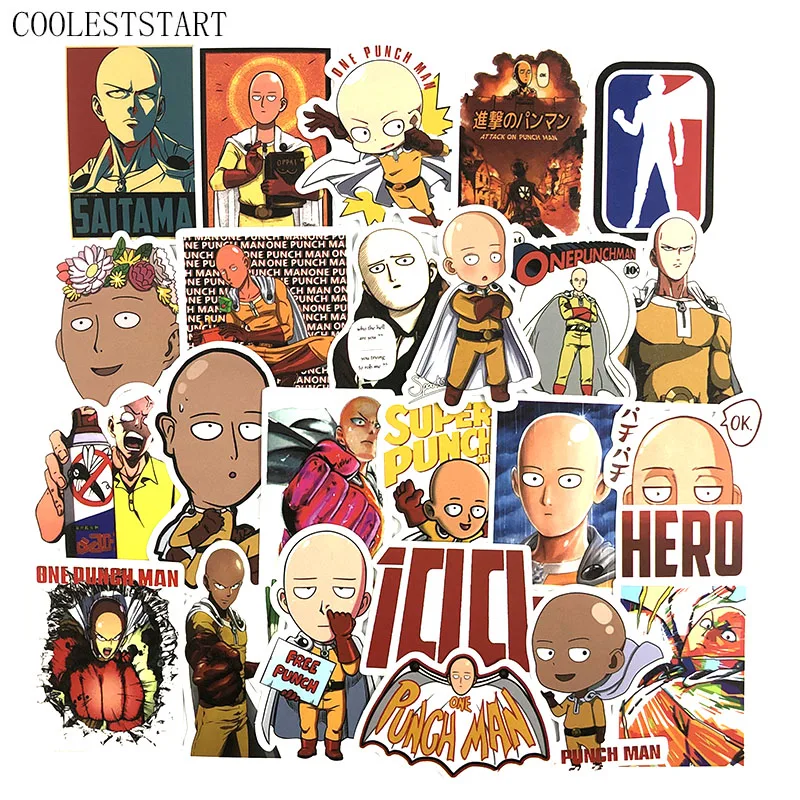 50 шт./компл. ONE PUNCH-MAN аниме-наклейки для багажа ноутбука ноутбук электроger электроскутер Автомобиль Велосипед мультфильм наклейки