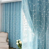 nordic pastoral childrens room living room bedroom embroidered window screen bay window curtain cotton gauze curtain