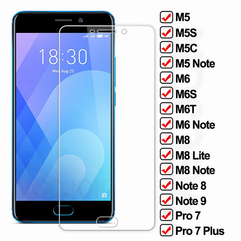 

9D Protective Glass For Meizu M5 M6 M8 Note 8 9 M8 Lite Tempered Screen Protector M6S M6T M5C M5S Pro 7 Plus safety Glass Film