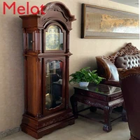 european style floor clock living room villa chinese retro vertical large pendulum solid wood mechanical large clock
