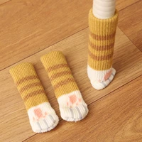 4pcs chair leg socks cloth floor protection knitting wool socks anti slip table legs furniture feet sleeve cover cat scratching