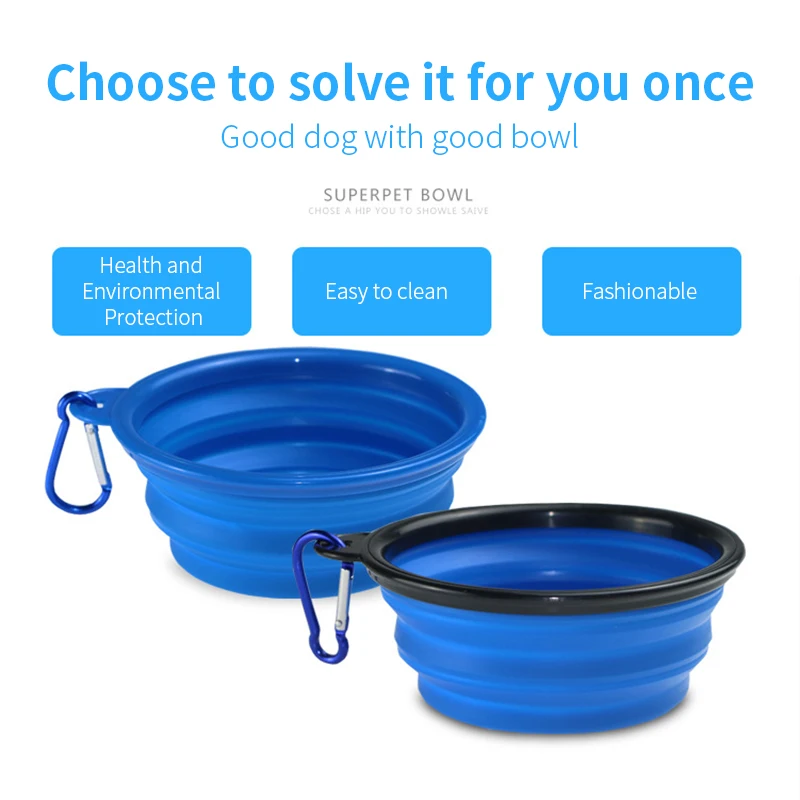 Миска для собак складная Экологически чистая силиконовая миска питомцев кошек и