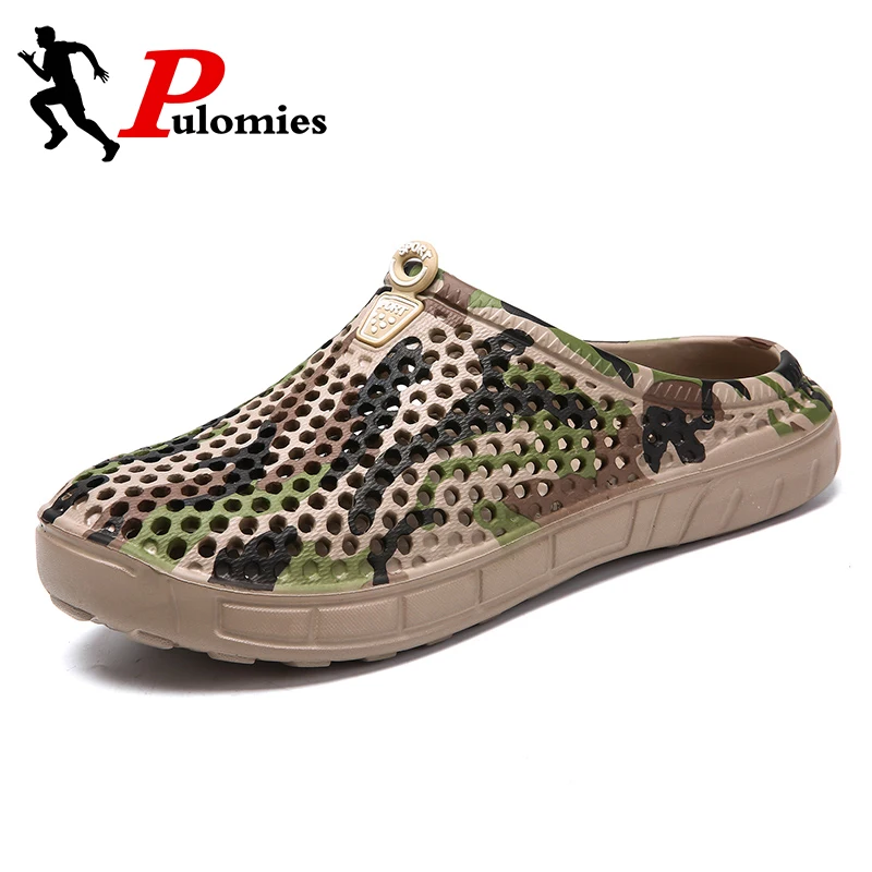 Шлепанцы PULOMIES мужские летние для сада и пляжа массажные тапки сандалии бассейна