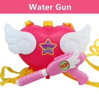 childrens backpack water gun toy pull out large capacity water spray gun outdoor toys summer games toy love angel water gun