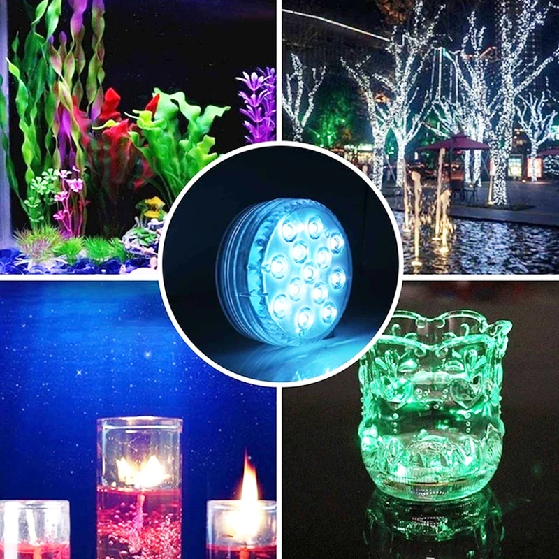 

16 Color LED Remote RGB Submersible Light Battery Operated Underwater Night Lamp Outdoor Vase Bowl Garden Party Decor 3/10/13Led
