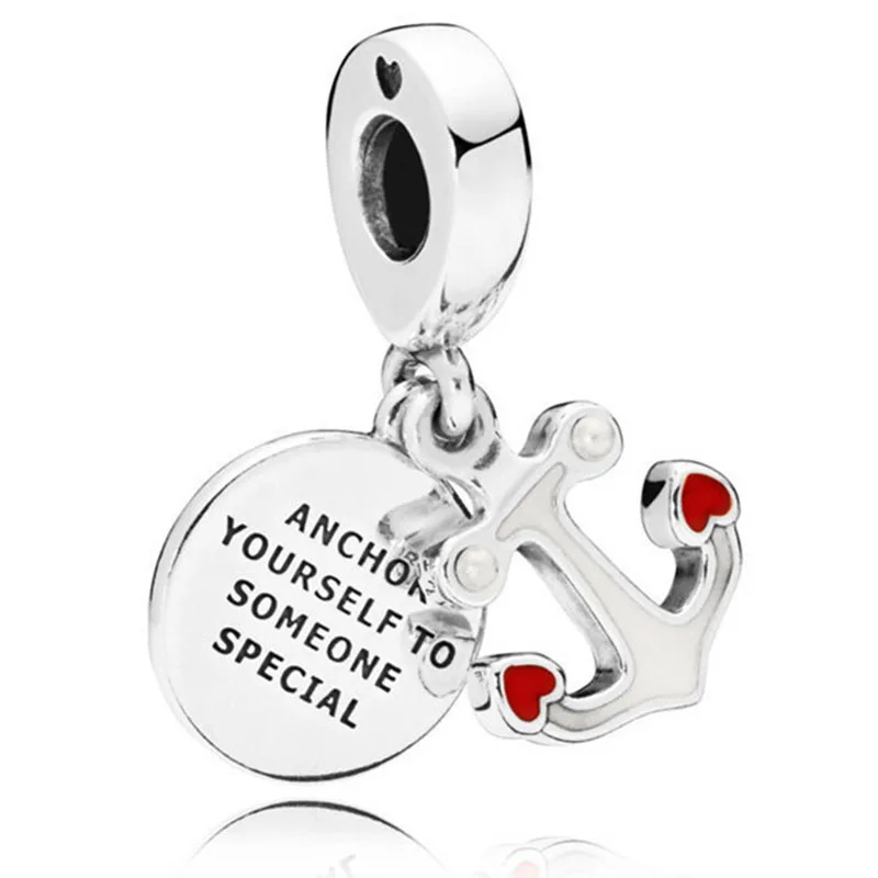 

100% 925 Sterling Silver Charm New Dreamboat Anchor Pendant Fit Pandora Women Bracelet & Necklace Diy Jewelry