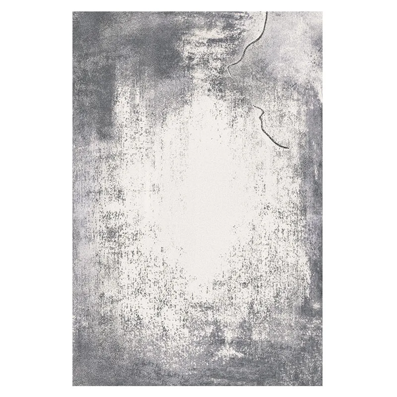 

Post modern style abstract gray art area rug, big size New Chinese Painting home decoration machine weaved bedside carpet