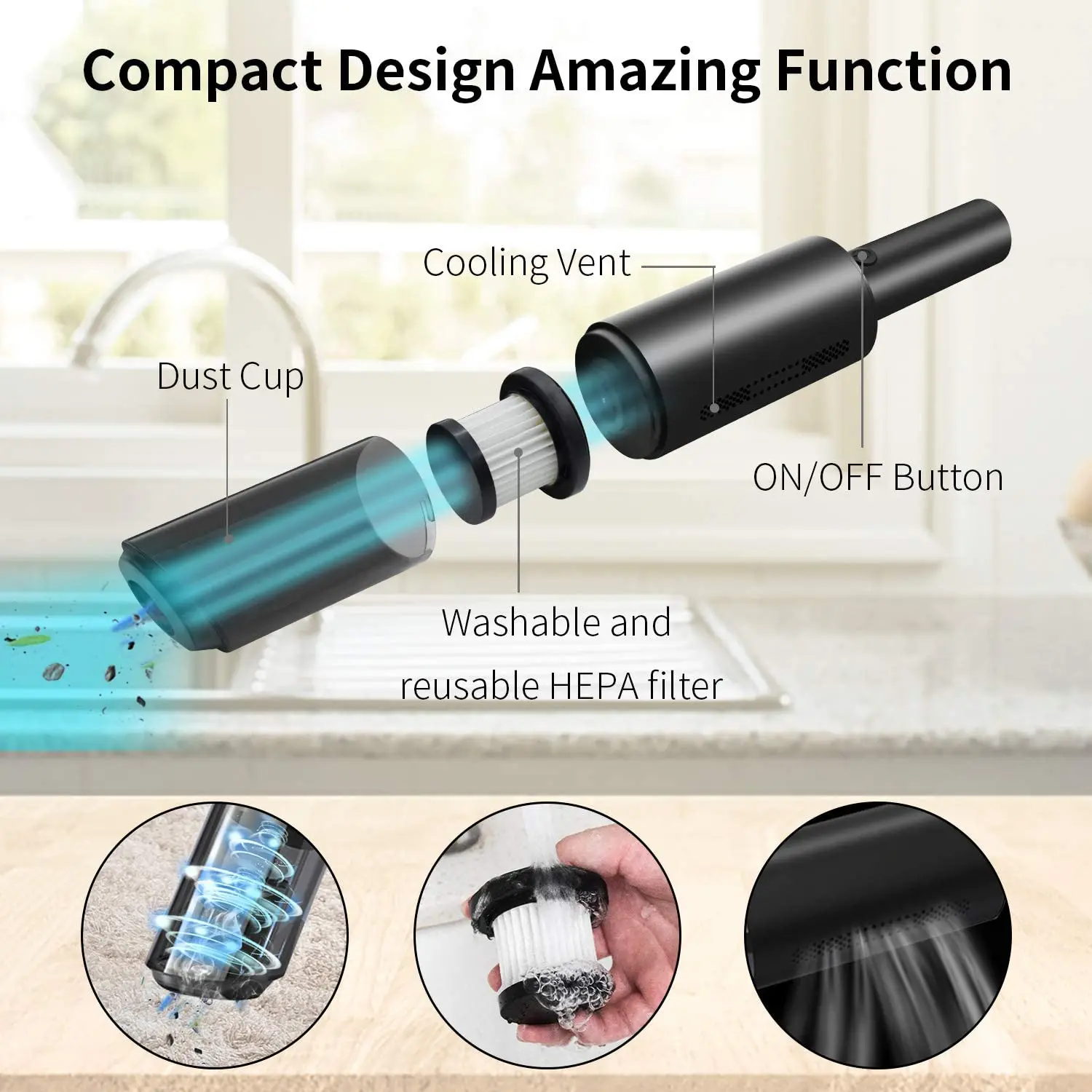 

car vacuum cleaner wireless vacuum cleaner for home handheld vacuum cleaner mini portable dry wet dual 120W6000Pa super suction