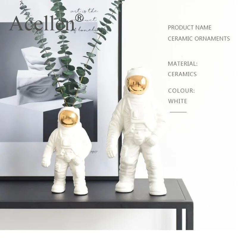 Скандинавские фарфоровые статуэтки астронавта керамическая ваза домашний декор