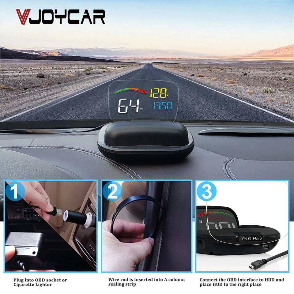 Новый HD дисплей автомобиля HUD OBD2 GPS двойной чипсет бортовой компьютер OBD