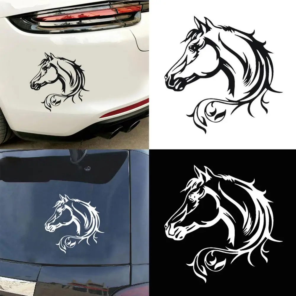 

60% Dropshipping!!Horse Head Car SUV Vehicle Body Window Reflective Decals Sticker Decoration