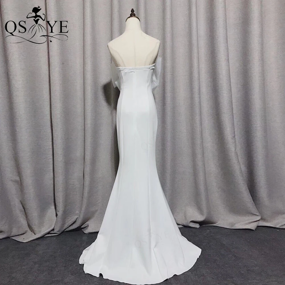 Пикантные прозрачные блестки большой бант Узел белое вечернее платье Русалка с