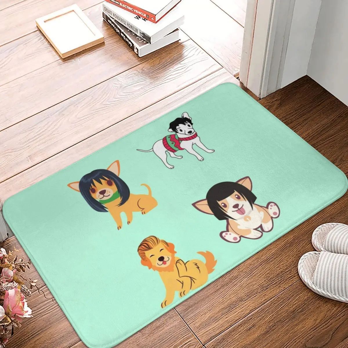 

Door Mat Dogs In Wigs Rug Carpet Bathmat Non-slip Antiwear Entrance Living Room Home Bathroom Hallway Bedroom