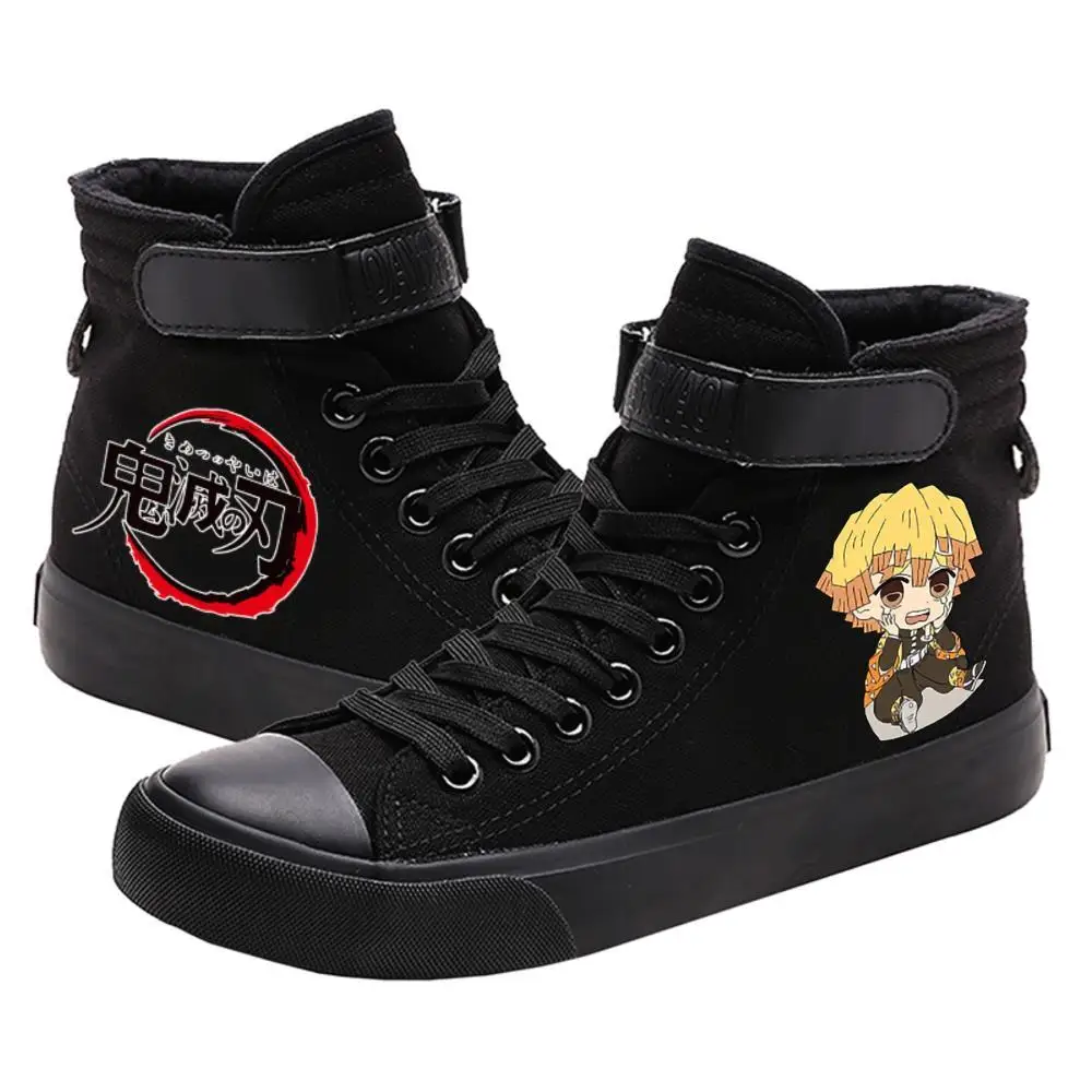 

Demon Slayer Agatsuma Zenitsu illustration high top double-layer canvas Kamado Tanjirou college personalise fashion high-topped