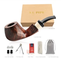 %e2%96%82%ce%be smoker wooden tobacco smoking pipe hand polishing of briar root fits 9mm filter comes with pipe accessories freeshipping