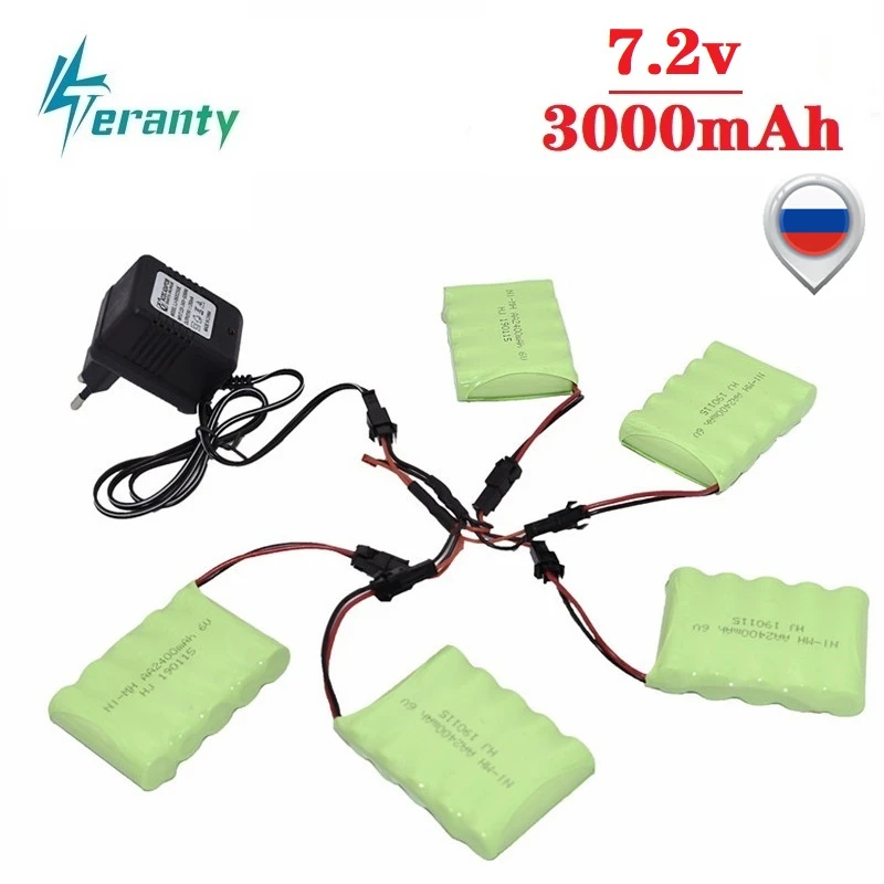 (Штепсельная Вилка SM) никель металлогидридный аккумулятор 7 2 в 3000 мАч + зарядное