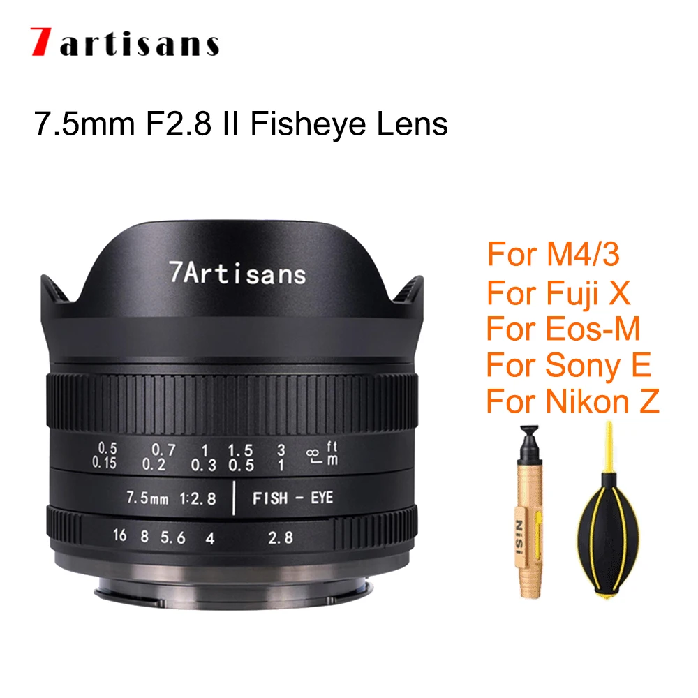 

Объектив «рыбий глаз» Для беззеркальных камер Sony E Fuji Nikon Z M4/3