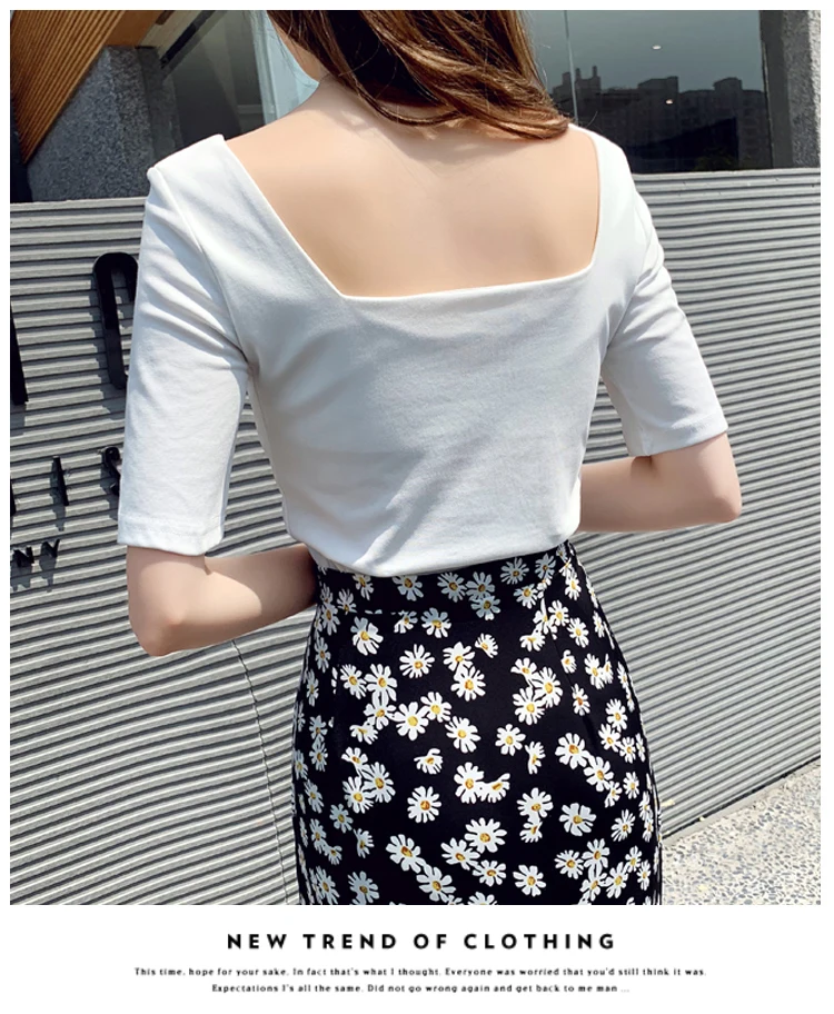 

Retro Floral High Waist Hip Mermaid Skirt Set 2020 Summer 2 Piece Set Women Sexy square collar t-shirt Tops+Chiffon Midi Skirt