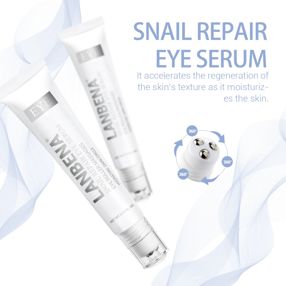 

Snail Repair Eye Serum Eye Cream Remove Dark Circle Moisturizing Anti Aging Whitening Effective Relieve Fatigue Portable