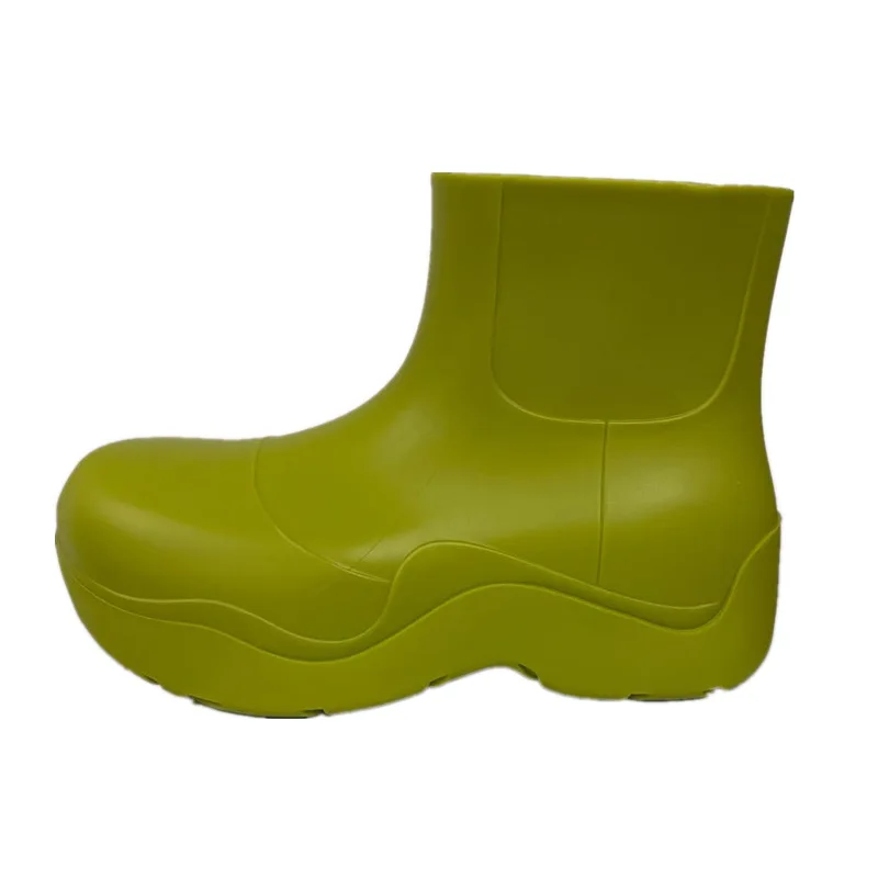 

Platform Casual Women's Rain Boots Luxury Designer Fashion Female Ankle Boots Spring Autumn New Handmade Ladies Chunky Shoes