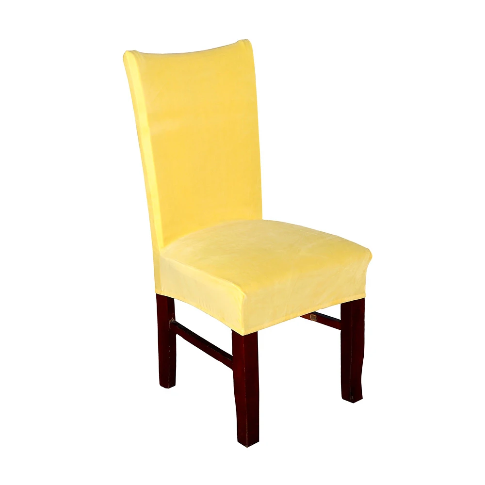 Однотонный плюшевый тканевый чехол на стулья бархатное толстое сидение для