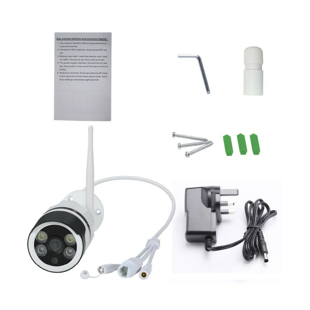 Беспроводная ip камера Wifi 1080P CCTV US Plug наружная внутренняя Поддержка Micro SD карта