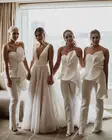 Пляжный комбинезон для подружки невесты, модель 2020 года, скромный костюм с открытой спиной для улицы, для сада, подростков, подружек невесты, брюки