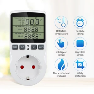 timer socket thermostat kt3100 multi function temperature controller outlet with timer switch sensor probe heating cooling free global shipping