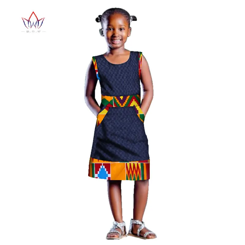 Африканская Одежда для девочек детские традиционные хлопковые платья Дашики