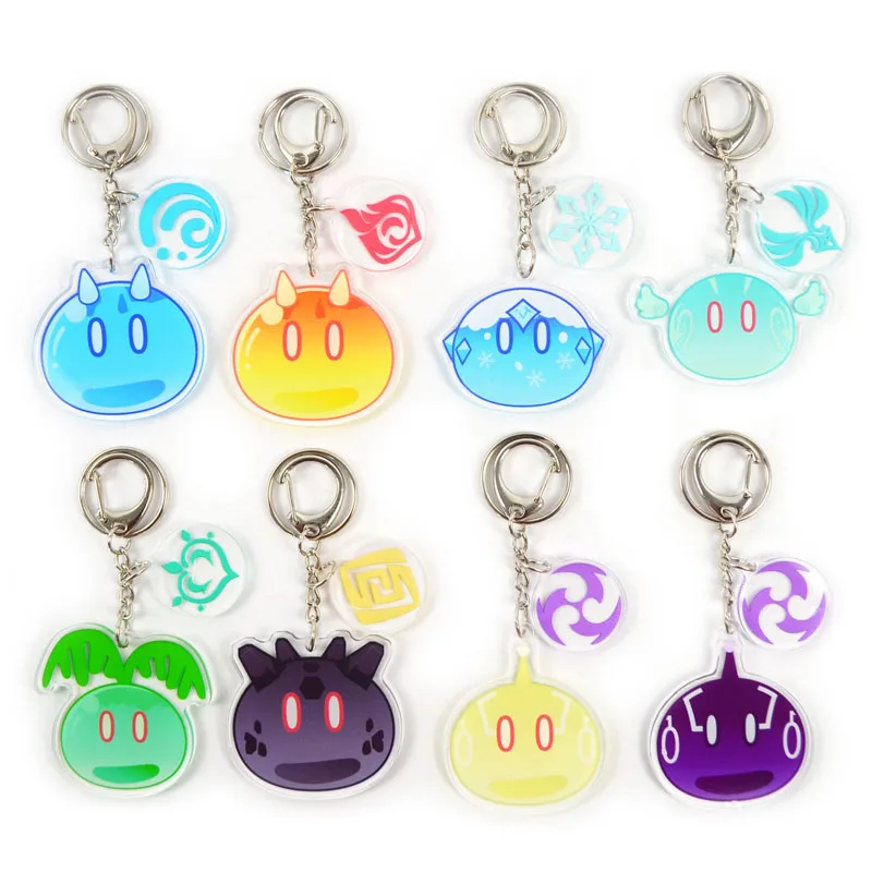 

Anime Slime Keychains Toys Cartoon Acrylic Keychains Pendant Animation Figures Cute Slime Keyrings Accessories Birthday Gift