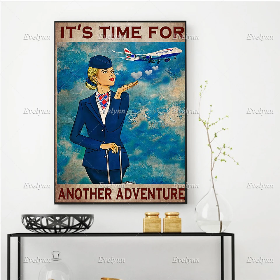 Бортовой стюардесс пришло время для другого Ранда украшение гостиной домашний