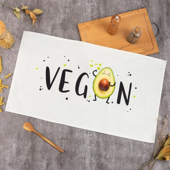 Полотенце Этель &quotVegan" 40х73 см 100% хл саржа 190 гр/м2 5482307 | Дом и сад