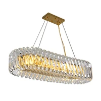 led oval round gold silver stainless steel glass hanging lamps chandelier lighting lustre suspension luminaire lampen for foyer
