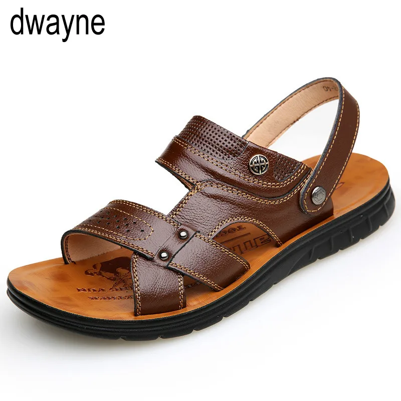 Новинка Летняя обувь мужские пляжные сандалии шлепанцы с перфорацией мужская