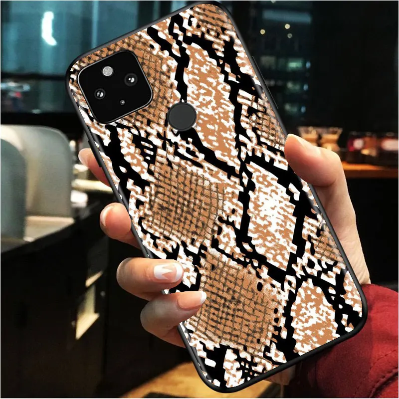 

Crocodile Texture for Google Pixel 5 4a 4 XL 5G Black Silicone Ring Holder Solft Phone Case