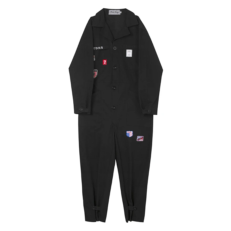 

Men Japan Streetwear Vintage Fashion Casual Long Sleeve Jumpsuit Cargo Pant Male Overalls Couple Clothes Harem Trousers
