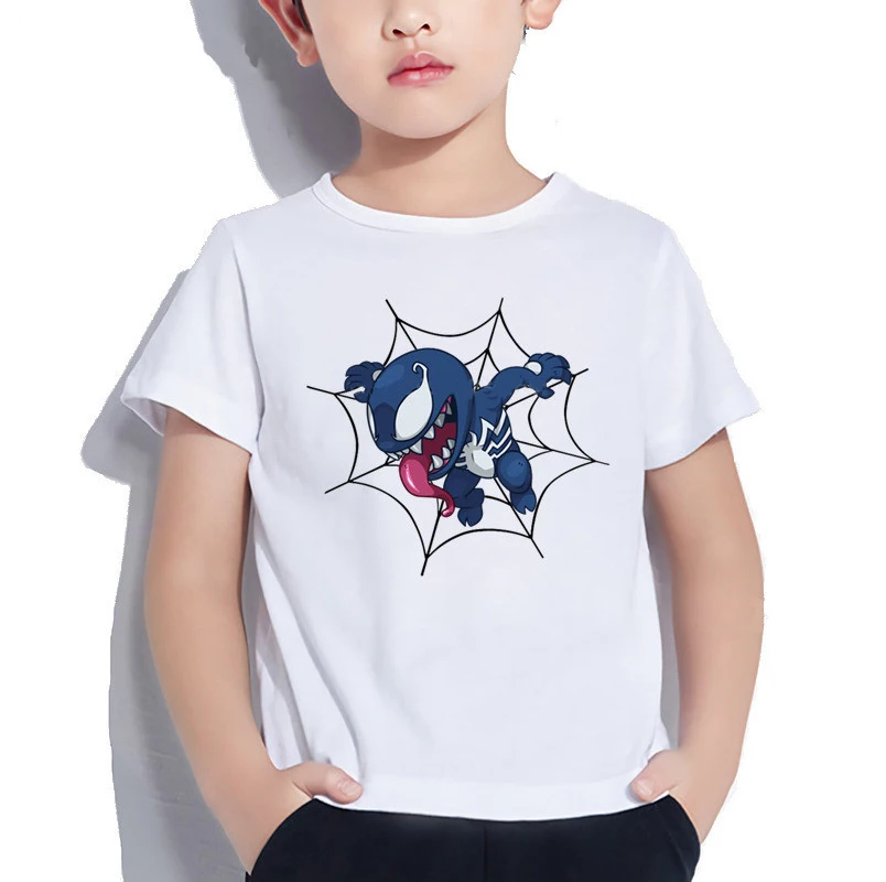 

2021 New Movie Venom Print Kids Funny T shirt Children Cartoon Casual Clothes BoyGirl Summer Short Sleeve Baby T-shirt