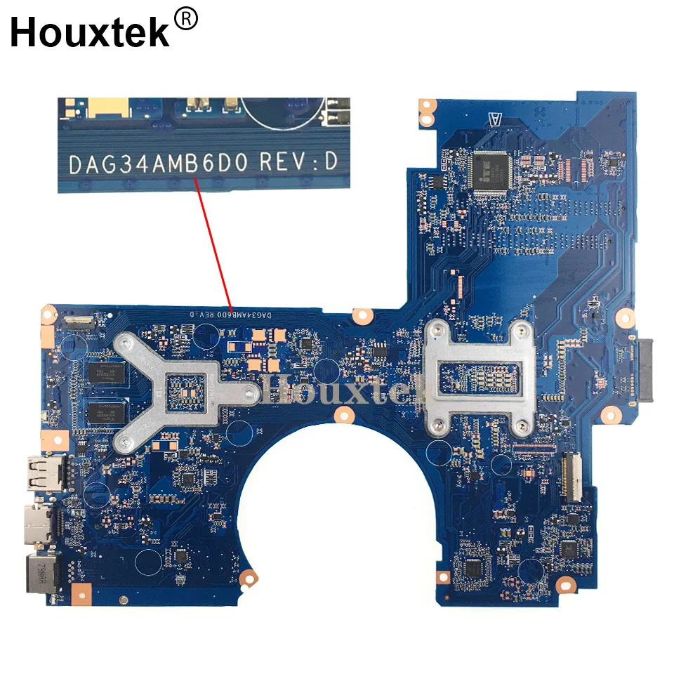 Online G34A Für HP 15-AU Laptop Motherboard DAG34AMB6D0 901578-601 901578-001 Mit SR2ZU I5-7200U GT940M GPU 100% Voll Getestet OK