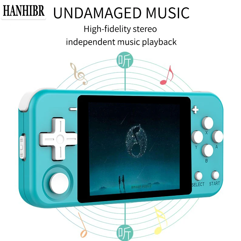 HANHIBR Q90 Open Dual System Handheld Retro Game Console 3 &quotHD IPS Screen Kids Gift 16 Simulator Support PS1 New 3D games |