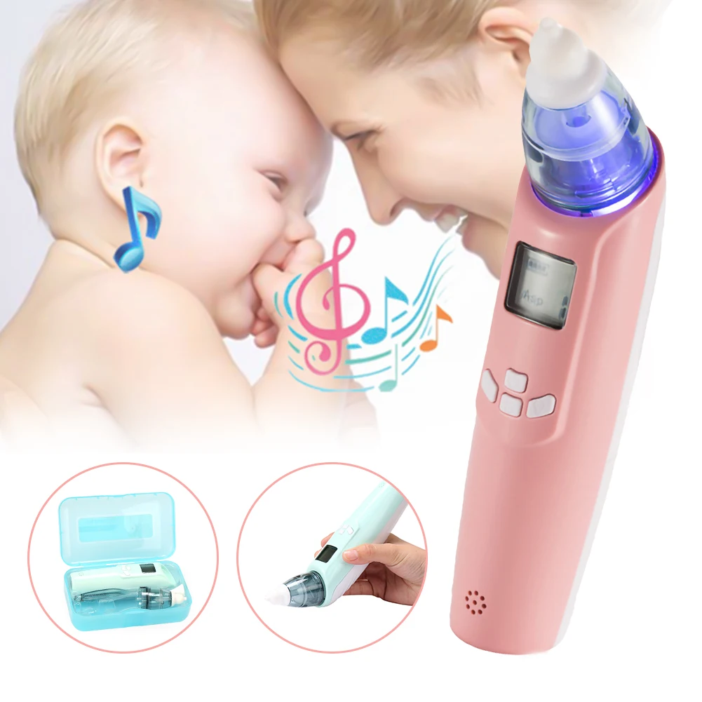 

Baby Nasal Aspirator Electric Powered 3-Level Nose Cleaner Safe with 2 Nozzles Snot Sucker for Newborns and Toddlers
