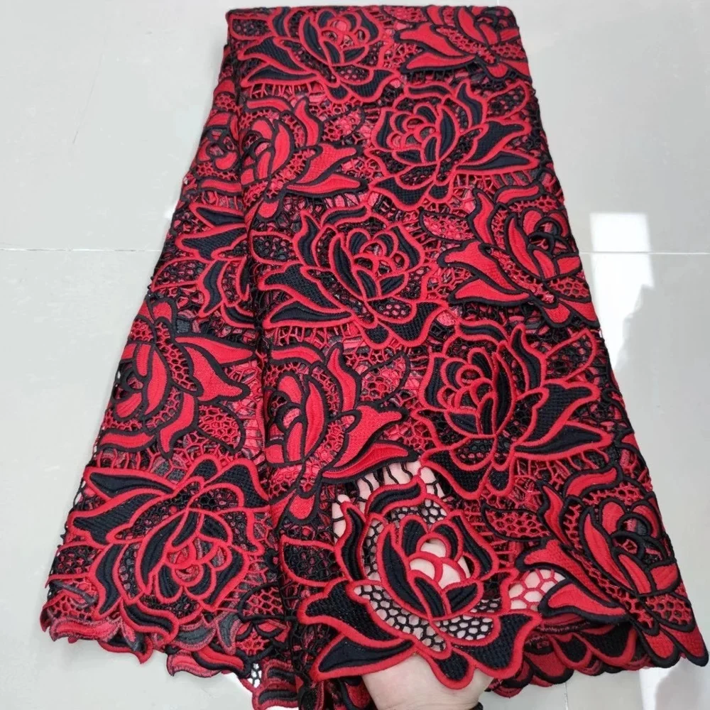 Небесно-голубой Африканский шнур гипюр Водорастворимая кружевная ткань 2020