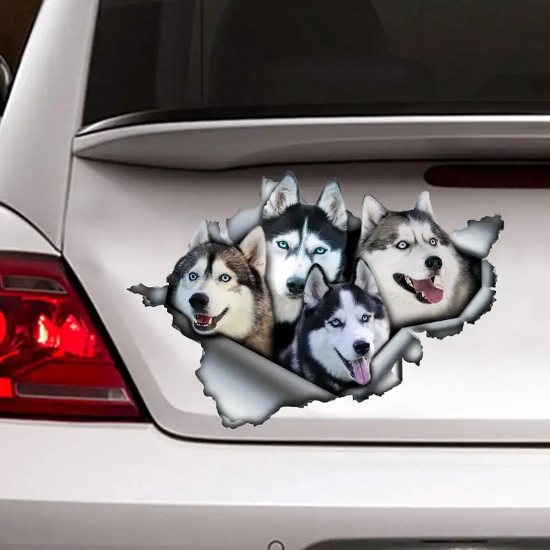 

Huskies car decal , car decoration, car sticker , huskies sticker