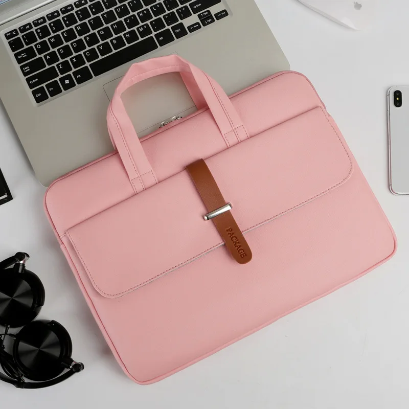 

New Laptop Handbag for MacBook Air Pro Lenovo Dell 13 14 15 Inch Fashion PU Leather Laptop Sleeve Case Bag for Women Men Gifts