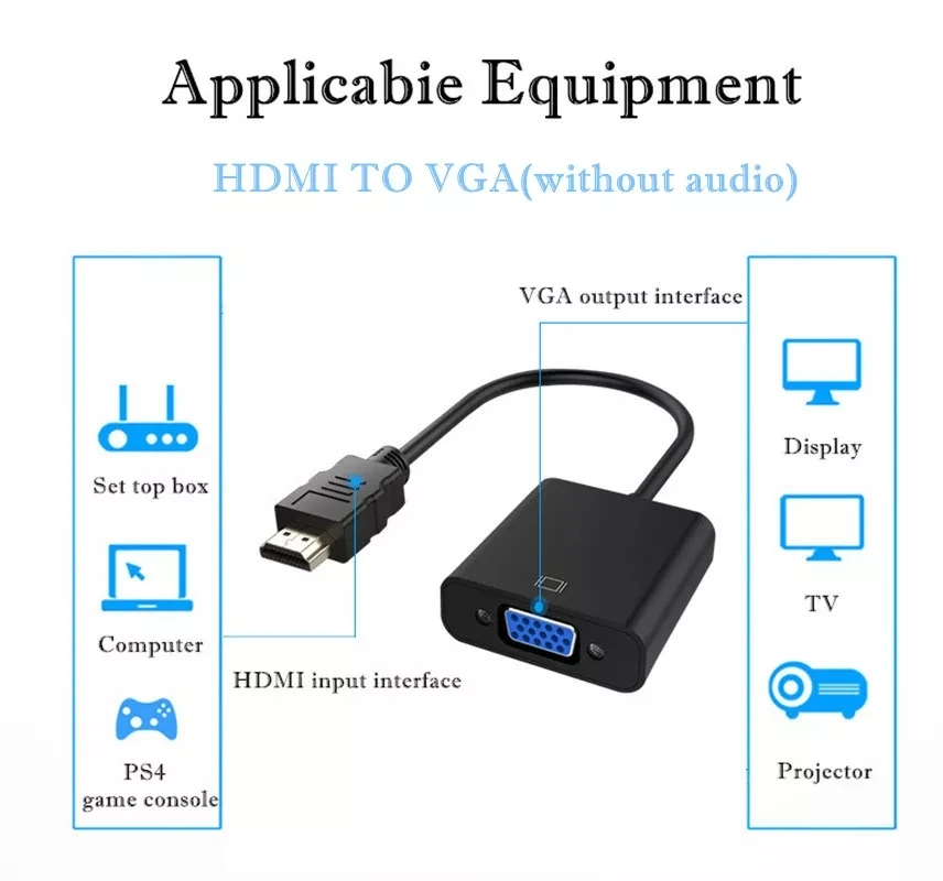 Высококачественный адаптер HDMI в VGA переходник папа мама 1080P цифровой аналоговый