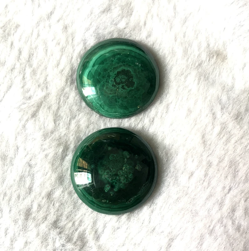 Круглые бусины из натурального малахита 6/8/10/12/15/18/20/25 мм 2 шт