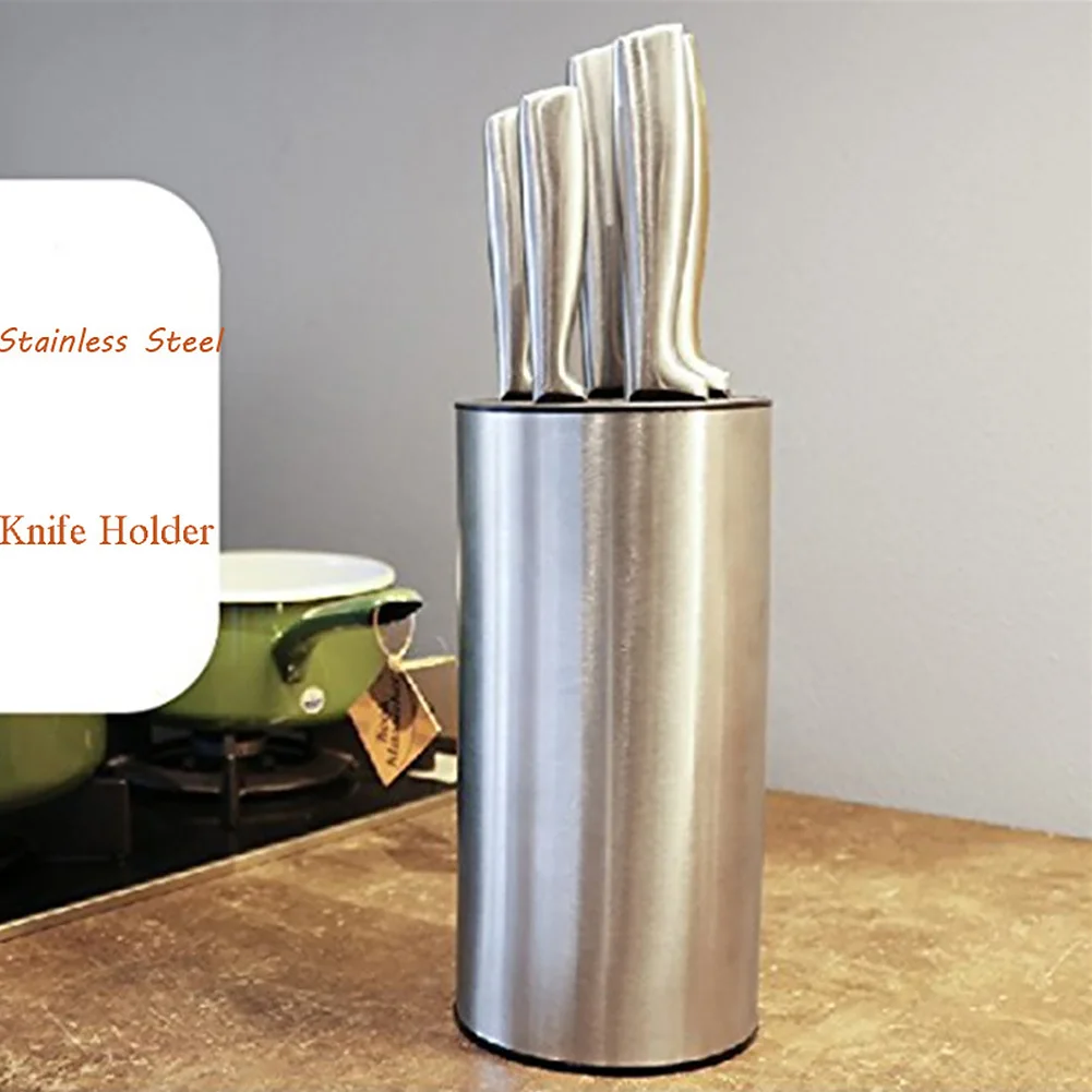 

Block Shelf Stand Holder Stainless Steel Tool Tube Cooking Kitchen Multifunctional